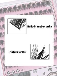 96片装假睫毛套装，CC卷翘，免胶设计，卡通风格化妆睫毛。完美契合动漫和时尚造型 - 初学者友好，持久耐用，轻盈易造型。可重复使用。睫毛簇，睫毛簇，单根睫毛，睫毛，假睫毛 - CC - 查看 4