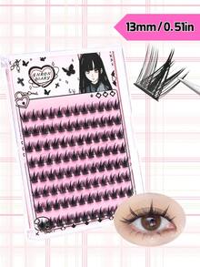 96片装假睫毛套装，CC卷翘，免胶设计，卡通风格化妆睫毛。完美契合动漫和时尚造型 - 初学者友好，持久耐用，轻盈易造型。可重复使用。睫毛簇，睫毛簇，单根睫毛，睫毛，假睫毛 - CC - 查看 3