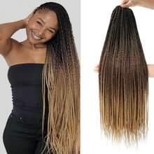 Crochet Box Braids Hair Pre Looped Goddess Box Braids Crochet Braiding Hair 3 Packs Crochet Box Braids 3x Box Braids Crochet Hair 18/24inch - Multicolor - View 23