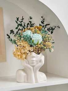 Symbolic Hand Sculpture Vase - Made Of Ceramic-Like Resin, Meaning Blessings, Suitable For Spring Home Altar/Wedding Decor, Cream White Modern Art Piece, Can Be Paired With Sunflowers, Reed Bundles, Etc. (Christmas/Halloween/Thanksgiving/Easter/Valentine's Day/Mother's Day, A Gift Of Hope) Home Decor, Room Decor, Vase, Glass Vase - Multicolor - View 1
