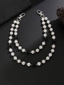 1pc Fashionable Elegant Minimalist Multi-Layer Crystal Chain Waist Chain, Men's Personalized Body Chain, For Pants Decoration, Daily Party Wear, Couples Jewelry, Holiday Gift