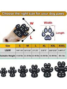 PETSIN Waterproof Paw Protectors For Dogs Anti-Slip Traction Pads Sticker Dog Paw Stickers Black Pink Blue Pet Foot Patch Durable