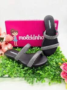 Girls' Flat Sandals, Slide Molekinha, Comfortable Youth - 索倫托黑 - 查看 5