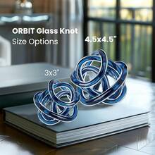 Torre & Tagus Orbit - Esfera Decorativa de Cristal, 7.6 cm de diámetro, Color Verde Azulado - Azul índigo - Ver 4