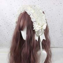 Japanese Soft Girl White Lace Headband. Sweet And Versatile, Lolita Headdress. - 08. - View 1
