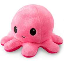 TeeTurtle - The Original Reversible Octopus Plushie - Trees + Ornaments - Cute Sensory Fidget Stuffed Animals That Show Your Mood - Hồng nhạt + Hồng đậm - Xem 1