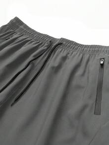 Set de 3 pantalones cortos deportivos de verano para niños, de unicolor, transpirables y cómodos para actividades al aire libre - Gris Oscuro - Ver 5