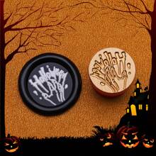 Série mignonne de sorcière et de squelette pour Halloween 15 mm Mini Cachet de cire - Parfait pour les lettres d'amour, les invitations, les cartes de fête, les journaux, le scrapbooking, les bricolages