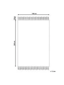 Beliani 地毯棉米色/黑色 140 x 200 公分 臉部圖案短絨 NURU - 米色 - 查看 2