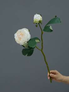 1pc Vintage Artificial 2-Head Peony Flower Decor, Faux Peony Flower Arrangement For Living Room, European Style Home Decoration, Photography Prop, Autumn - Multicolor - View 11