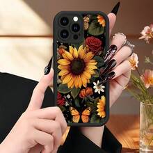Funda de teléfono moderna y elegante, protege tu teléfono, funda suave simple con patrón de girasol, impresión UV, cubierta mate de 360 grados, protección completa para Apple,  11 12 13 14 15 16 Pro Max, para smartphone, mejor regalo de cumpleaños para niña o niño, fundas protectoras de diseñador para mujeres - 1 pieza - Ver 7