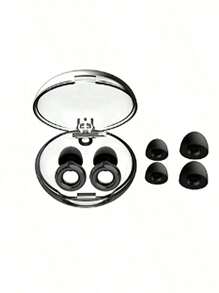 1 Pair Plated Earplugs - Silicone Material + Concert Earplugs - High Fidelity Hearing Protection Noise-Proof, Sensitive For Work And Noisy Environments - Includes 4 Eartips In XS, M, L Sizes