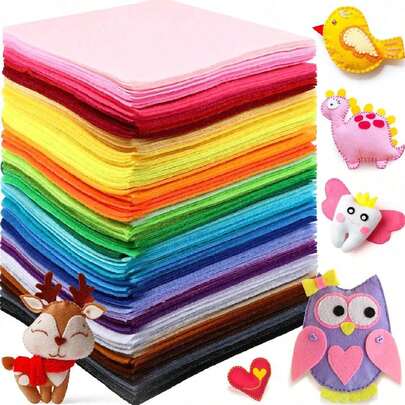 40 piezas de hojas de fieltro suave, disponibles en múltiples colores, ideales para manualidades DIY, bordado, fieltro de aguja y proyectos de costura, también adecuados para manualidades y decoración del Día de San Valentín DIY