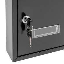HOHOBLA LOYALHEARTDY-BTG Black Wall-Mount Mailbox, Key Lock Mail Boxes Outdoor Metal Security Key Drop Box With 2 Keys, 11.8in(H)*8.54in((L)*2.7in(W) - Black - View 11