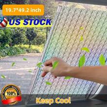 1 Retractable Windshield Sunshade Curtain, Sun Protection Cover, Suitable For Cars, SUVs, Campers And Trucks, Suitable For Automotive Accessories. - 19.7*49.2 inch - View 3