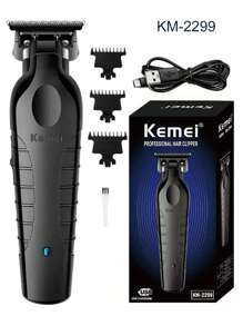 2件套：Kemei 2296 无绳理发器，0mm 精密修剪器，专业电动理发器；Kemei 2299 无绳理发器，0mm 精密修剪器，专业电动精细修剪器 - 黑色 - 查看 8