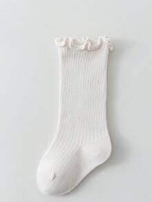 1 Pair Baby Mid-Calf Socks, Thin Cotton Ruffled Socks For Kids, Spring/Autumn - Multicolor - View 11