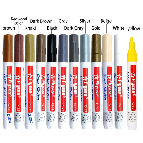 1 Stück Übersee-Pressfarb-Stift, Weiß Fliesen Reparatur-Stift, Markierstift für Keramikfliesen, Wandfliesen, Bodenfliesen, wasserfest, schimmelresistent, Farbwechsel-Stift