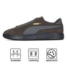 Puma Smash V2 L CN 运动鞋，采用柔软泡沫 + 鞋垫，女士低帮缓震休闲鞋，款号 391840-01 - 鐵灰色-鐵灰色-金色 - 查看 1