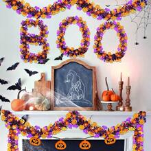 1pc Halloween Pumpkin Tinsel Garland, New Year's Eve Party Wedding Celebration Holiday Decor Metallic Streamer