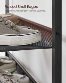 VASAGLE Shoe Rack For Entryway, 5 Tier Shoe Storage Shelves, 16-20 Pairs Shoe Organizer, With Sturdy Wooden Top And Steel Frame, Free Standing, Industrial - Rust Brown - View 7