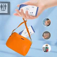 128片/64片/32片/16片/8片可冲厕湿巾，可溶解材质不会堵塞马桶，实用旅行装（8片/袋） - 彩色 - 查看 5