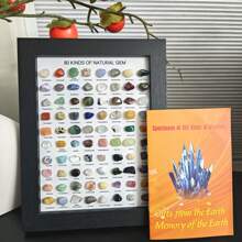 80pcs Natural Mineral Specimen Set + 100 Types Mineral Identification Guide, Includes Rare Varieties Like Labradorite, Agate, Obsidian, Turquoise, Garnet | Home Decor, Mineral Collection, Holiday Gift (Christmas/Valentine's Day/Canada Day) - Multicolor - View 10