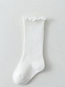 1 Pair Baby Mid-Calf Socks, Thin Cotton Ruffled Socks For Kids, Spring/Autumn - Multicolor - View 27