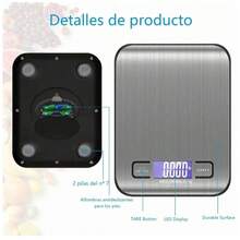 1 pieza Báscula digital compacta de cocina, báscula electrónica inteligente de acero inoxidable con pantalla LCD, pequeña báscula para hornear (g), báscula para joyas, café, especias y utensilios de cocina - Plateado - Ver 9