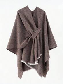 1 buc. Șal elegant pentru femei, cardigan, poncho, pentru iarnă și toamnă, jachetă de călătorie unică la modă, eșarfă reversibilă din cașmir artificial, moale și caldă, ideală pentru uz zilnic, naveta, ieșiri și nunți