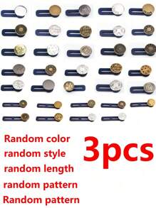 3pcs Random Waist Expansion Button Elastic Button Jeans Expansion Button Waist Extension Detachable Adjustable Universal Seam-Free Button - Multicolor - View 11