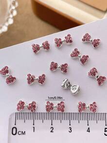 10 件/包合金简约可爱蝴蝶结美甲装饰，韩式 3D 美甲珠宝 DIY 美甲配件，适合女性，多用途，适合日常、假日、通勤使用美甲用品指甲美甲饰品美甲宝石