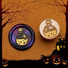 Série mignonne de sorcière et de squelette pour Halloween 15 mm Mini Cachet de cire - Parfait pour les lettres d'amour, les invitations, les cartes de fête, les journaux, le scrapbooking, les bricolages