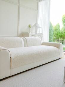 1 pieza Cojín de sofá grueso de unicolor estilo bohemio - Jacquard artesanal, antideslizante y fácil de limpiar, para todas las estaciones, lavable a máquina, apto para mascotas, tela de felpa suave - Perfecto para la decoración del hogar en la sala de estar, dormitorio, oficina.