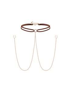 1 chiếc khuyên ngực và dây chuyền xỏ khuyên cơ thể thời trang tối giản gợi cảm - Nhiều màu - Xem 7