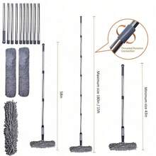 Telescopic Extendable Window Cleaner Equipment Glass Cleaning 4.5m Squeegee UK - Grey - View 2