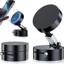 New 2026 Magnetic Vacuum Suction Cup Phone Holder, Suitable For Cars And Homes. This Vacuum Suction Cup Phone Holder Features A Foldable Design, Is Universally Compatible With IPhones And Android Devices, And Is Suitable For All Car Models. It's An Adjustable Car Phone Holder With 360-Degree Rotation, An Interior Accessory, And Has A Smooth Surface. A Perfect Mother's Day Gift - 黑色 - 查看 11