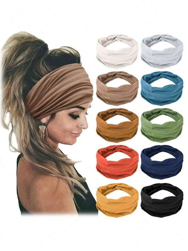 Hair Wrap Women Sweatband 1pc Bohemian Style Wide Elastic Sports Headband For Women, Yoga, Running, Hair Accessories Beauty & Casual Occasions For Hair Bands