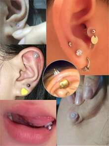 20pcs/set Clear Round Nose Ring Accessory Popular Piercing Body Jewelry Gift For Women & Men - Clear - View 3