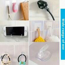 10/5pcs Transparent Wall Mounted Clothes Hangers, Self-Adhesive High Load Bearing Hooks, Suitable For Kitchen, Bathroom, Practical Clothes Hangers, Adhesive Hooks, Towel Racks, Bedroom Wall Decor, Hangers, Hooks, Hangers, Back To School, Storage Racks, Organization, Key Racks, Wall Mounted Key Racks, Key Hooks, Adhesive Hooks, Door Hooks, Bedroom Decor, Kitchen Accessories - White - View 6