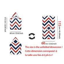 1 件多色条纹连帽斗篷,海洋元素,二合一超柔软超细纤维沙滩毯和带纽扣的连帽沙滩巾,可拆卸用作沙滩毯,超强吸水毛巾,适合旅行、泳池、潜水、冲浪、瑜伽、露营 - 彩色 - 查看 20