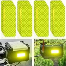 10pcs Bicycle/Motorcycle Reflective Tape Stickers, Car Bumper Stickers, Outdoor Night Warning Anti-Collision Waterproof Luminous Stickers, 1.18 X 3.15 In