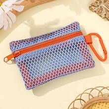 Transparent Mesh Pouch Coin Purse, Mini Lipstick Coin Pouch, Fashionable Portable Hanging Square Mesh Bag - Multicolor - View 8