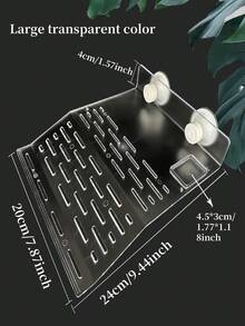 1pc Transparent Turtle Basking Platform, Turtle Tank Basking Ramp, Turtle Climbing Platform, Rest Platform, Suction Cup High Water Level Rest, Deep Water Floating Island Basking Platform (Suction Cup Accessories Style Random)