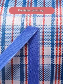 1 قطعة حقيبة منسوجة مربعات زرقاء سميكة، حقيبة فرز وتخزين مقاومة للغبار للملابس، حقيبة تخزين للغرفة الجامعية، حقيبة تخزين مربعات زرقاء للتخييم الخارجي، حقيبة تخزين للنقل، حقيبة فرز للمستودع، مصنوعة من قماش مقاوم للماء والغبار، قوي ومتين، مناسب لتخزين البطانيات والملابس والألعاب وأصناف المستودع المختلفة'