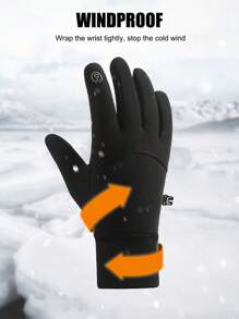 Męskie zimowe, ciepłe rękawiczki rowerowe, modne, męskie, antypoślizgowe, ocieplane rękawiczki, odpowiednie do uprawiania sportu, jazdy na nartach i biegania