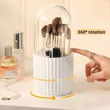 Caja de almacenamiento para brochas de maquillaje, organizador giratorio de 360 grados, soporte para brochas de maquillaje, cubo para brochas de labial y polvo, caja de herramientas cosméticas - Sin tapa - Ver 1