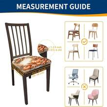 1/4/6/40pcs Autumn, Pumpkin, Book Page Lace And Flowers Printed Removable Full-Cover Stretchable Milk Fiber Fabric Chair Covers ,Restaurant Chair Covers - Square Chair Cushion Covers For Restaurant Kitchen Dining Hotel Seat Covers Removable Soft Cushion Chair Covers