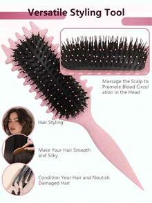 Lược tạo kiểu tóc xoăn – Lược gỡ rối và tạo kiểu với thiết kế cạnh gợn sóng, dụng cụ chống xù và tạo độ phồng cho tóc để tách tóc xoăn, nâng và làm phồng cạnh, lý tưởng cho tóc ướt và khô, chăm sóc tóc hàng ngày cho phụ nữ, lược tạo kiểu tóc xoăn và gợn sóng, trở lại trường học, vật dụng thiết yếu khi đi du lịch, phụ kiện tóc cho phụ nữ - Nhiều màu - Xem 4