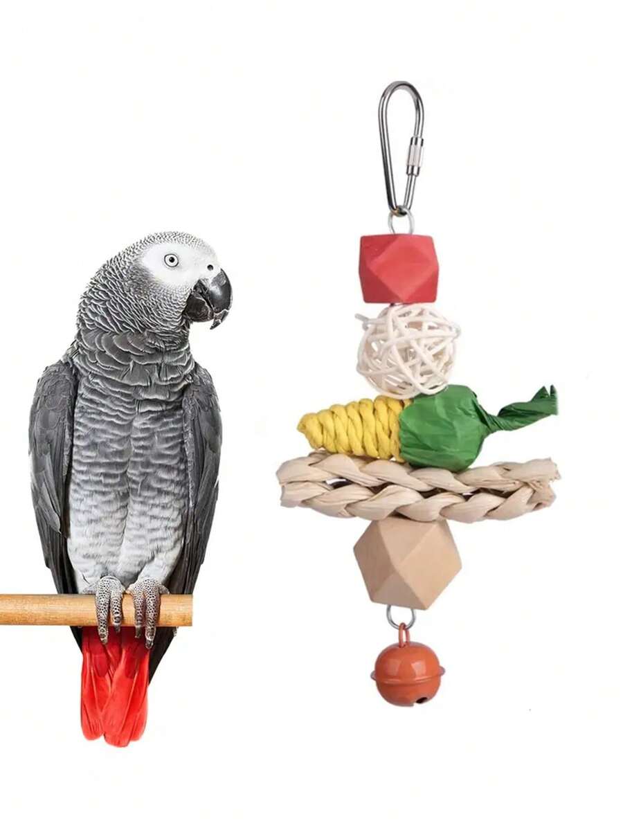 1pc Parrot Corn, Carrot, Vine Ball Hanging Toy, Medium/Small Parrot Chewing Toy, Intelligent Bird Supplies, Bird Cage Accessory, Parrot Toy (All Accessory Colors Randomly Assembled)